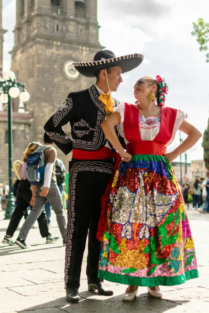 Mexican couple in traditional attire