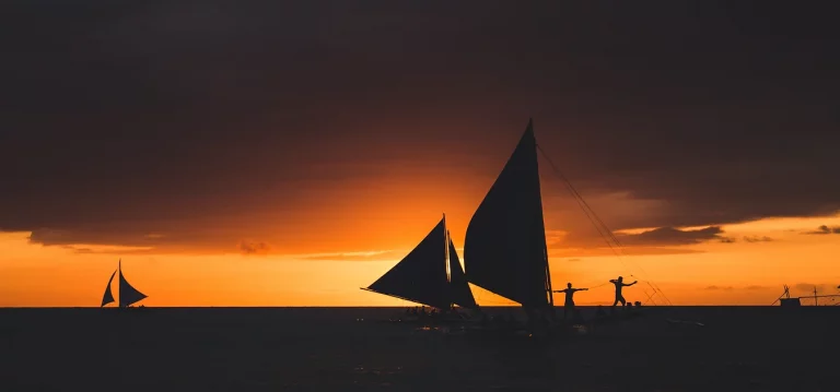 Vue sur le coucher de soleil.